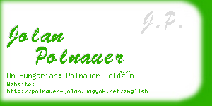 jolan polnauer business card